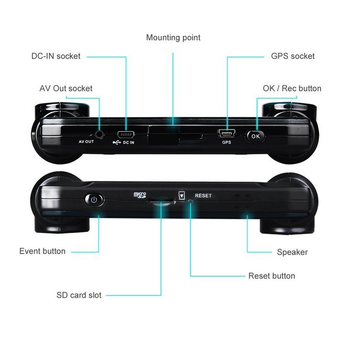 Cansonic&reg; UltraDV888TM Dash Cam, Sport & Car Camera DVR Dashboard, Digital Driving Video Recorder with Full HD... N29