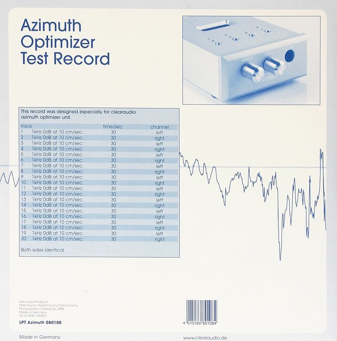 Clearaudio Azimuth Optimizer Test Record LP-ideal for use w/Fosgate Fozgometer N2