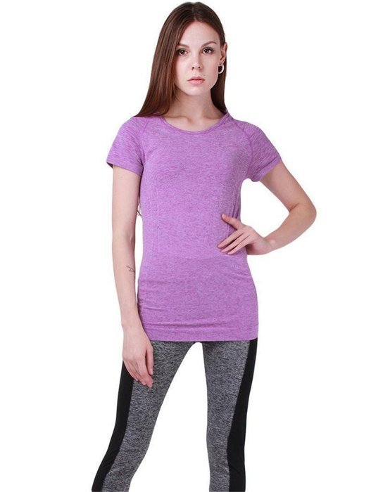 GU Angqi Women Sports T-Shirt Tee Athletic Neck Quick Dry Gym Yoga Running N9