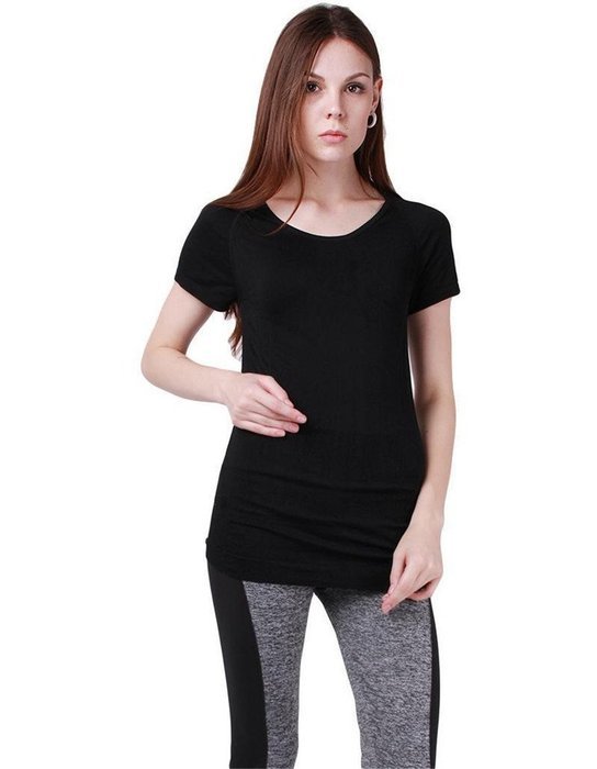 GU Angqi Women Sports T-Shirt Tee Athletic Neck Quick Dry Gym Yoga Running N10