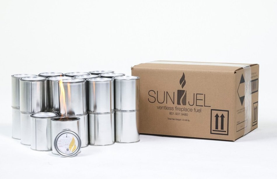 SunJel Fume-free Firespace Gel Fuel Canister, Pure Gel, 24-Pack