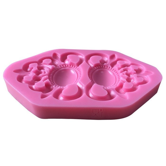 LYNCH Gem Brooch Shape Silicone Cake Mold 3D Polymer Clay Tools,Pink N3