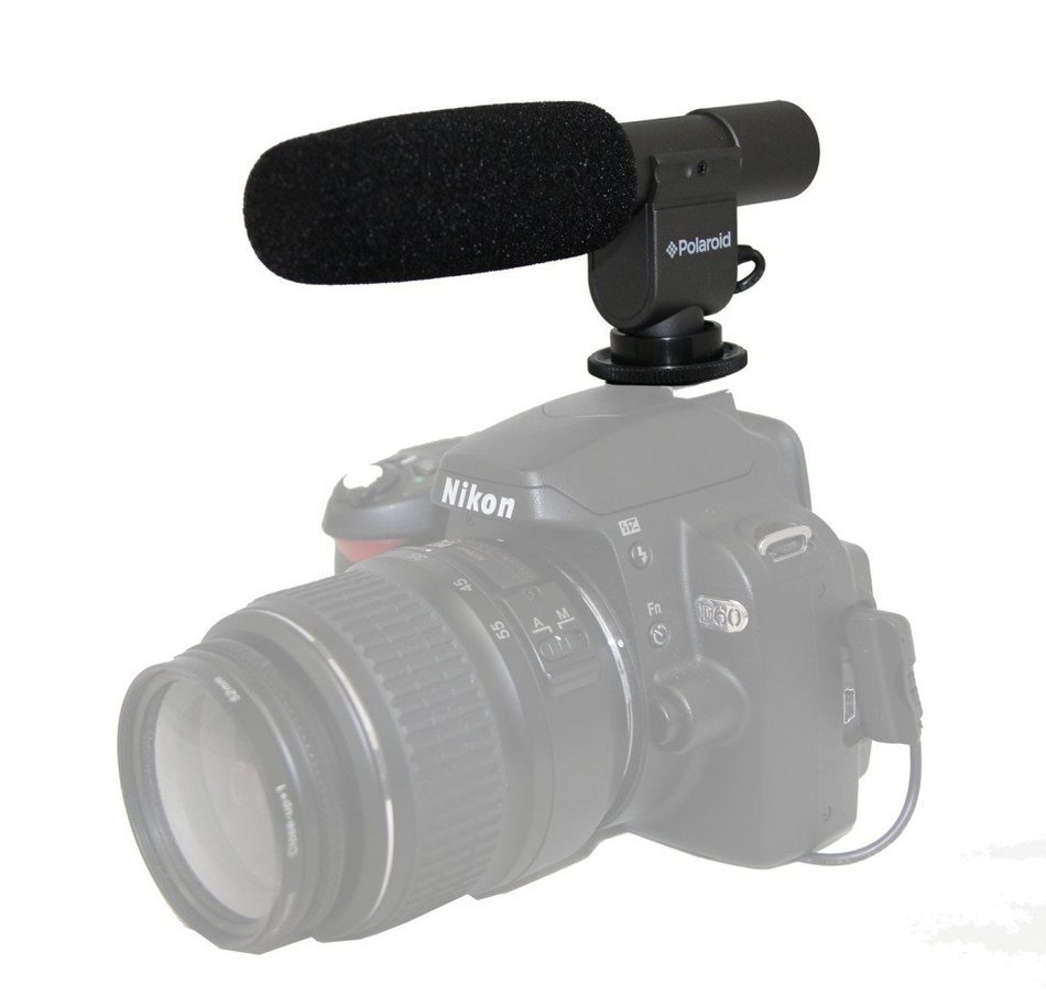 Polaroid Pro Video Condenser Shotgun Microphone For The Pentax K-01, K-30, K-X, K-7, K-5, K-R, 645D, K20D, K200D...