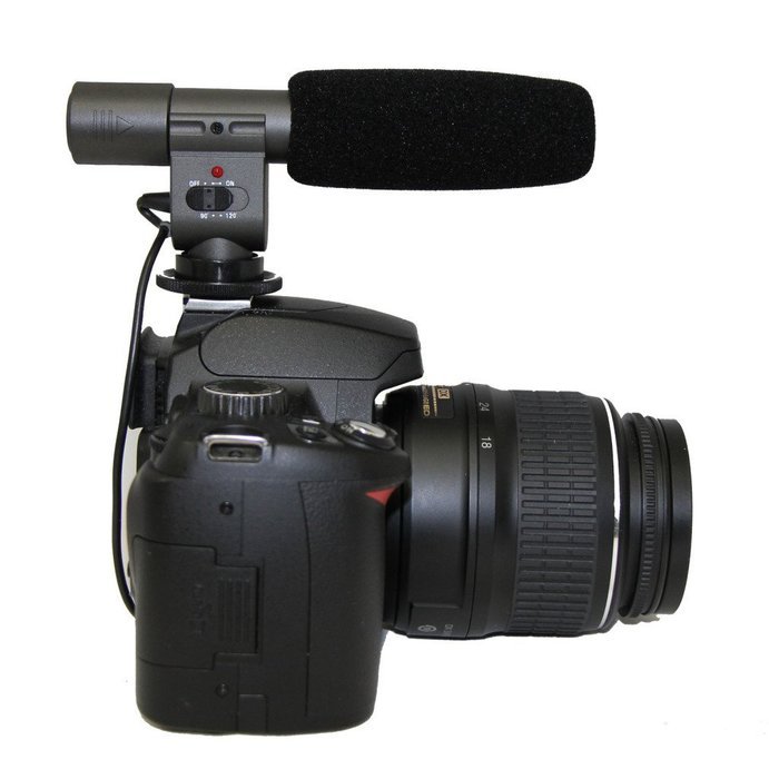 Polaroid Pro Video Condenser Shotgun Microphone For The Pentax K-01, K-30, K-X, K-7, K-5, K-R, 645D, K20D, K200D... N2