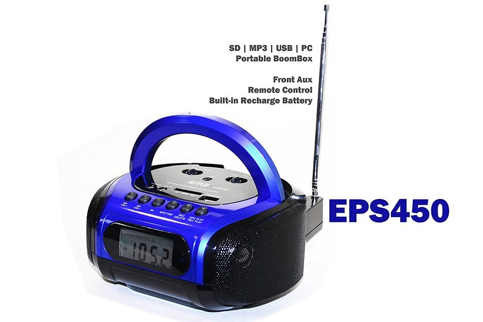 EMB Eps450 Sd/Mp3/Usb/Pc Portable Boombox Blue
