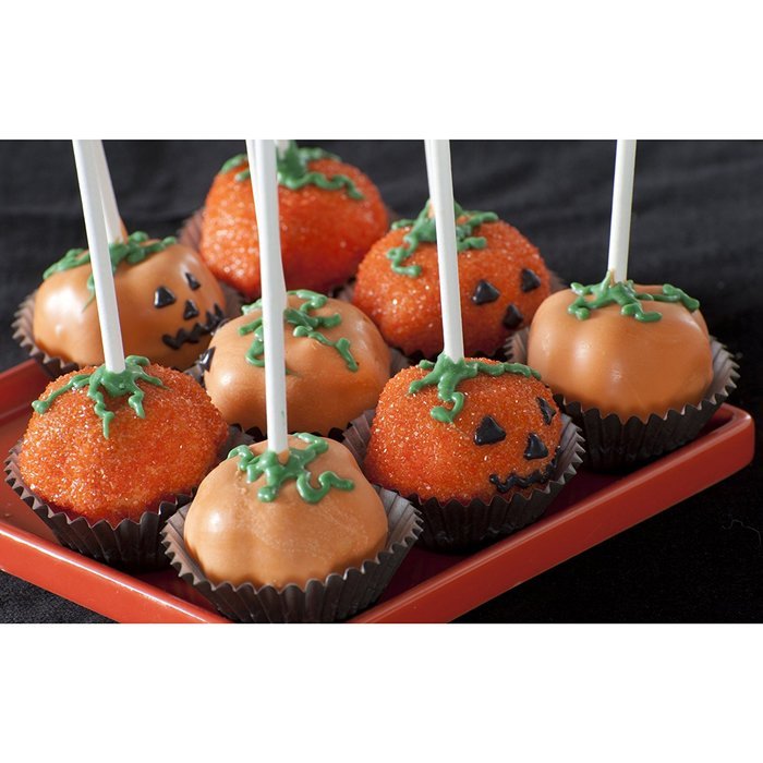 Nordic Ware 43605 12-Cavity Pumpkin Cake Pops Pan, Orange N5