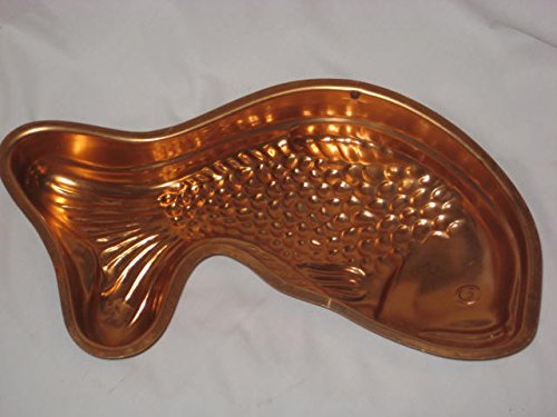 Vintage Coppertone Copper Tone FISH Aluminum 14 x 6 1/2 Inch Jell-o Mold / Caking Baking Pan N2