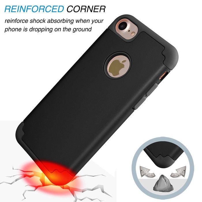 iPhone 7 Case, [4.7 Inch] HLCT Slim Fit Thin, Soft Interior Silicone Bumper & Hard PC Back, Shock-Absorption Hybrid... N12