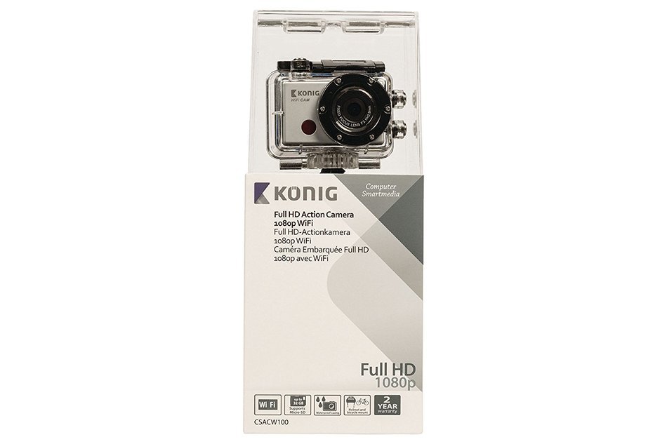 KONIG CSACW100 Full HD action camera 1080p waterproof WiFi (Snowboarding, Skydiving, Cycling, Rafting, Running...