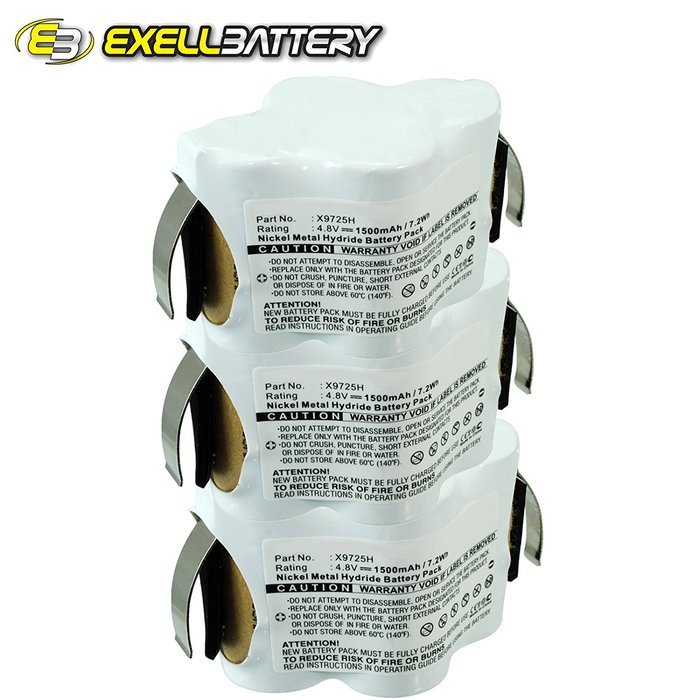 NEW 3x Exell EBVB-117 Ni-MH 4.8V Battery Fits EURO PRO Shark Vacuums USA SHIP N2
