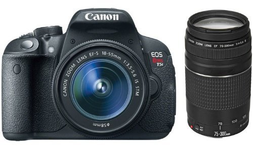 Canon EOS Rebel T5i D-SLR Camera with EF-S 18-55mm f/3.5-5.6 IS STM Lens + Canon Zoom Telephoto EF 75-300mm f/...