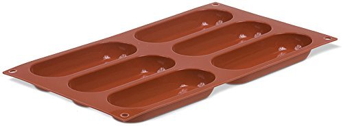 Pavoni Orange Non Stick Eclair 6 Forms N4