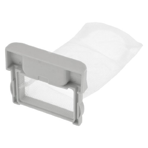 Water & Wood White Plastic Nylon Filter Bag Spare Part 4.7" x 2.4" Mesh for Washing Machine