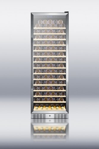 Summit SWC1925 162 Bottle Capacity Wine Cellar With Digital Thermostat LED Lighting Front Breathing Design Double... N3