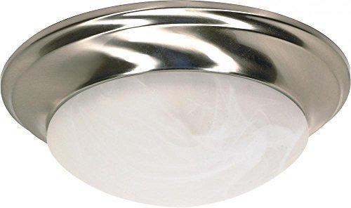 Nuvo Lighting 60/3201 One Light Interior Home Package Twist and Lock Flush Mount with Alabaster Glass, Brushed...