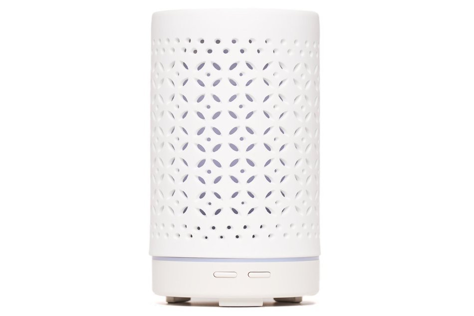 Heka Living Essential Oil Diffuser Humidifier &ndash; Hand Finished Ceramic Lid - 7 Color LED Light - 100 ml - Continuous...