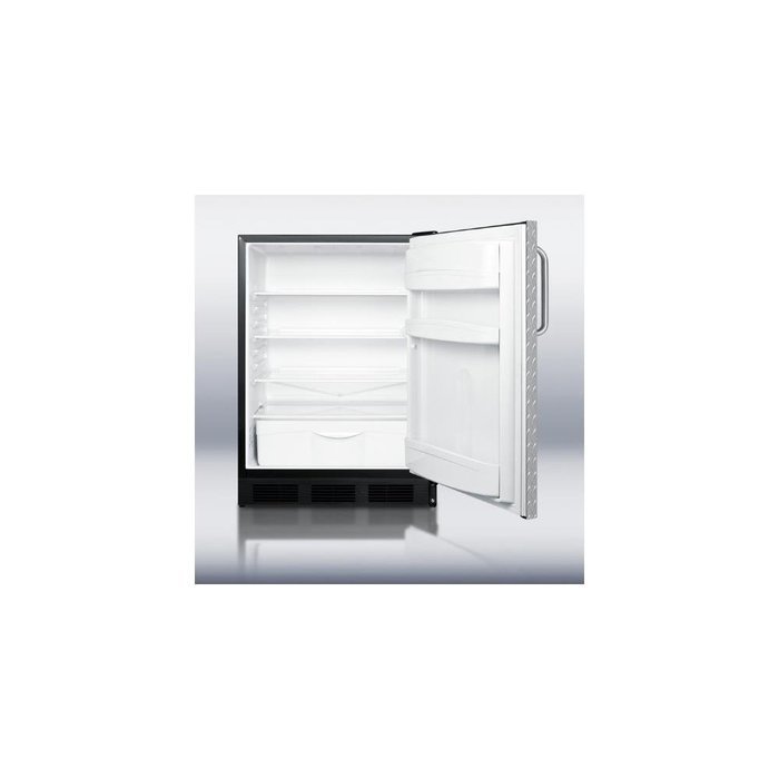 Summit FF6BBI7DPLADA 24" Commercially Approved Refrigerator with 5.5 cu. ft. Capacity Hidden Evaporator One Piece... N5