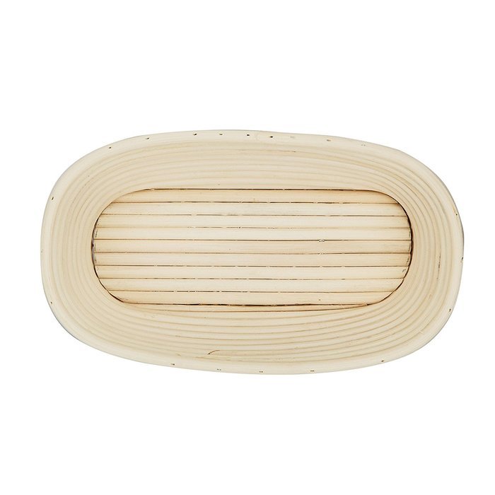 DOYOLLA 1pcs Oval Shaped 10" Banneton Brotform Bread Dough Proofing Rising Rattan Basket & Liner Combo