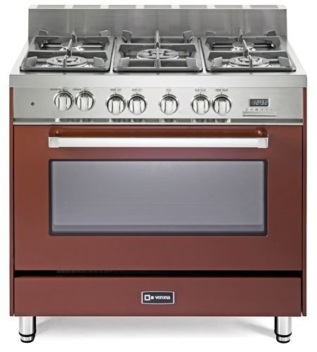 Verona VEFSGE365NBU 36" Freestanding Dual Fuel Range with 5 Sealed Burners 4.0 cu. ft. Capacity Convection Storage...