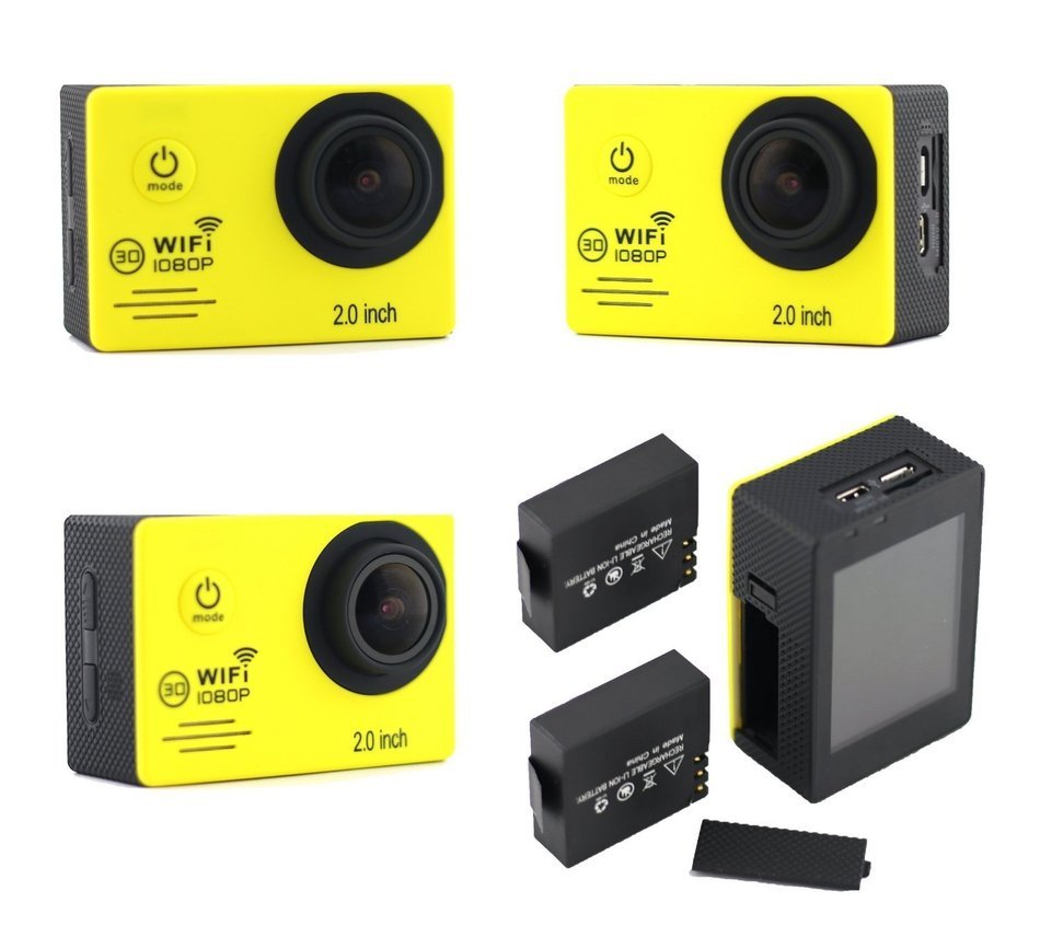 LAFEINA SJ7000 WIFI 2.0"LCD 1080P HD Waterproof Diving Sports Action Camera with 2 Batteries and 19 Accessories... N16