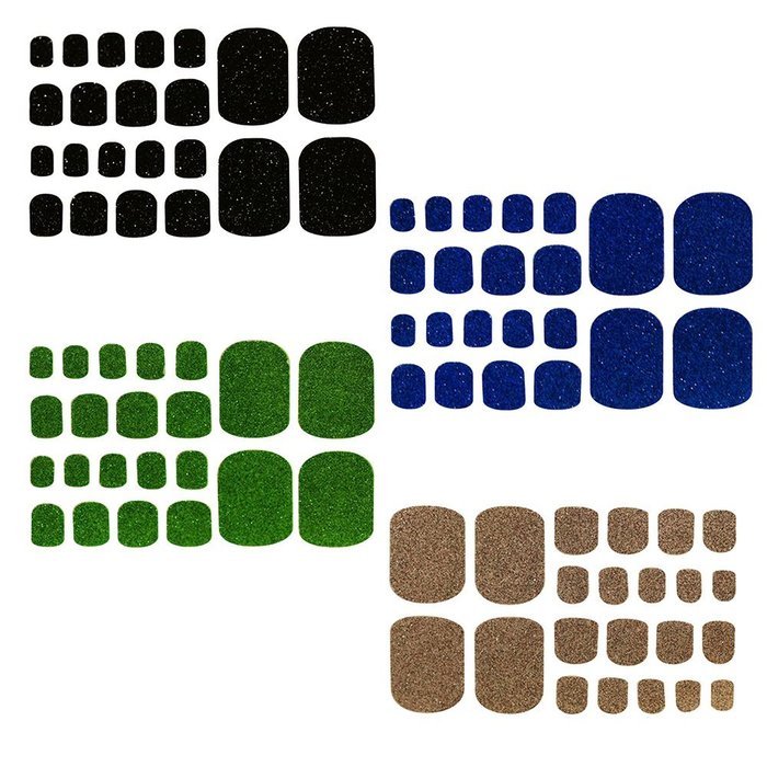 EVTECH(TM) 4 Style Colorful Toe Nail Sticker Full Nail Wrap Nail Decals Strips Gradient Nail Polish Strips Nail... N3