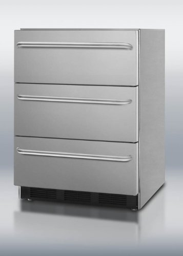Summit SP6DSSTB7ADA 24" 5.4 cu.ft. Commercially Approved Triple Drawer Refrigerator with Fan Cooled Compressor... N2