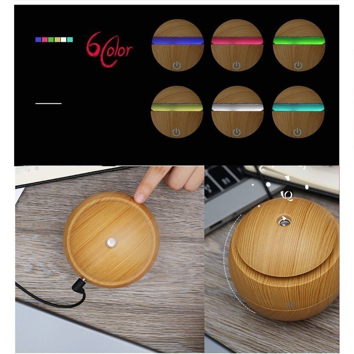 IREALIST Floureon Essential Oil Aroma Diffuser Ultrasonic Humidifier Air Mist Aromatherapy Purifier Wood grain... N4