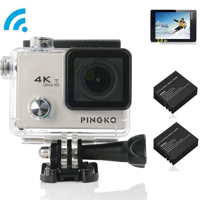 4K WIFI Sport Action Camera,PINGKO 2.0 Inch LCD Screen 12MP 1080P HD 170 Degree Wide Angle Lens Sony Sensor Gyro... N7