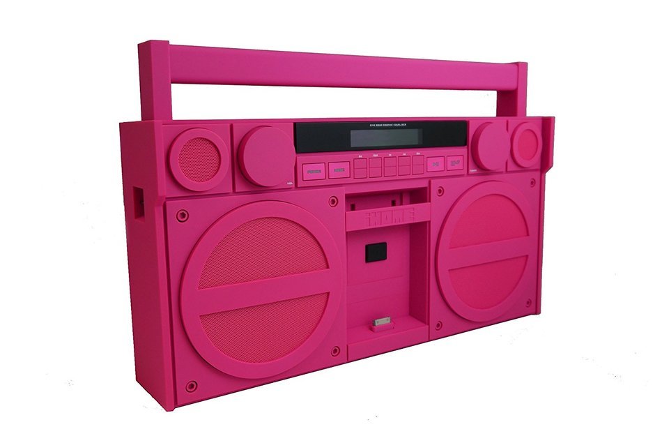 Portable Fm Stereo Boomboxpink Fm Stereo Boombox For Iphone Ipod