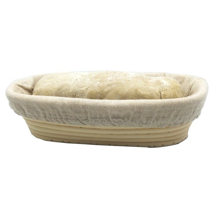 Boseen Oval Shaped Banneton Bread Dough Proofing Rising Rattan Basket & Liner Combo( 12 inches) N2