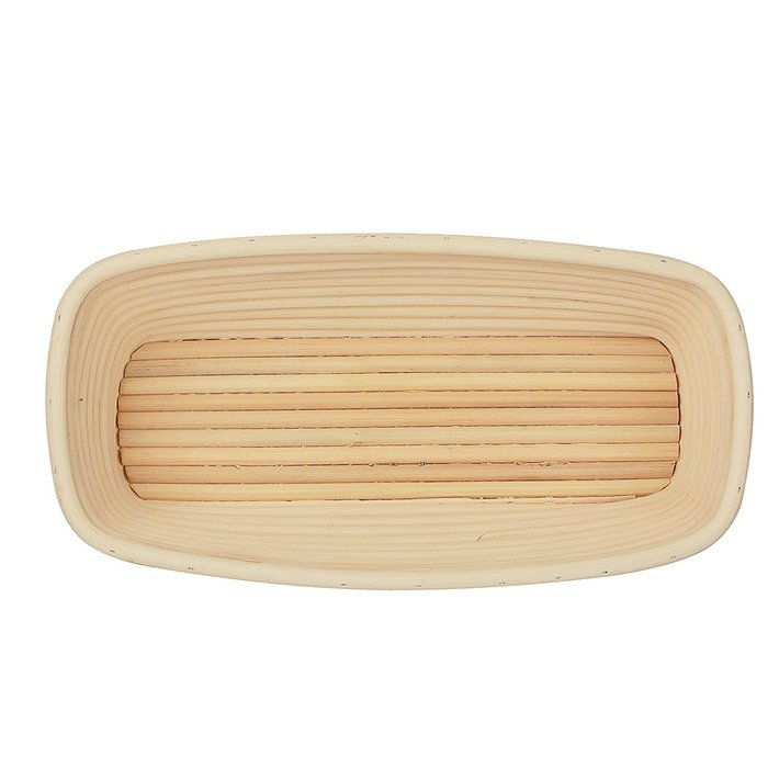 DOYOLLA 1pcs Oval Shaped 10" Banneton Brotform Bread Dough Proofing Rising Rattan Basket & Liner Combo N3