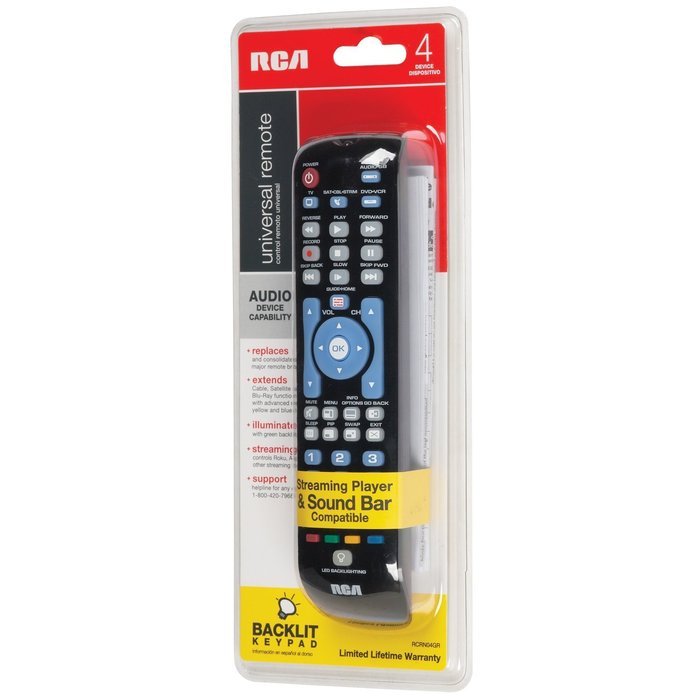 RCA RCRPS02GR 2-Device Big Button Remote Control N4