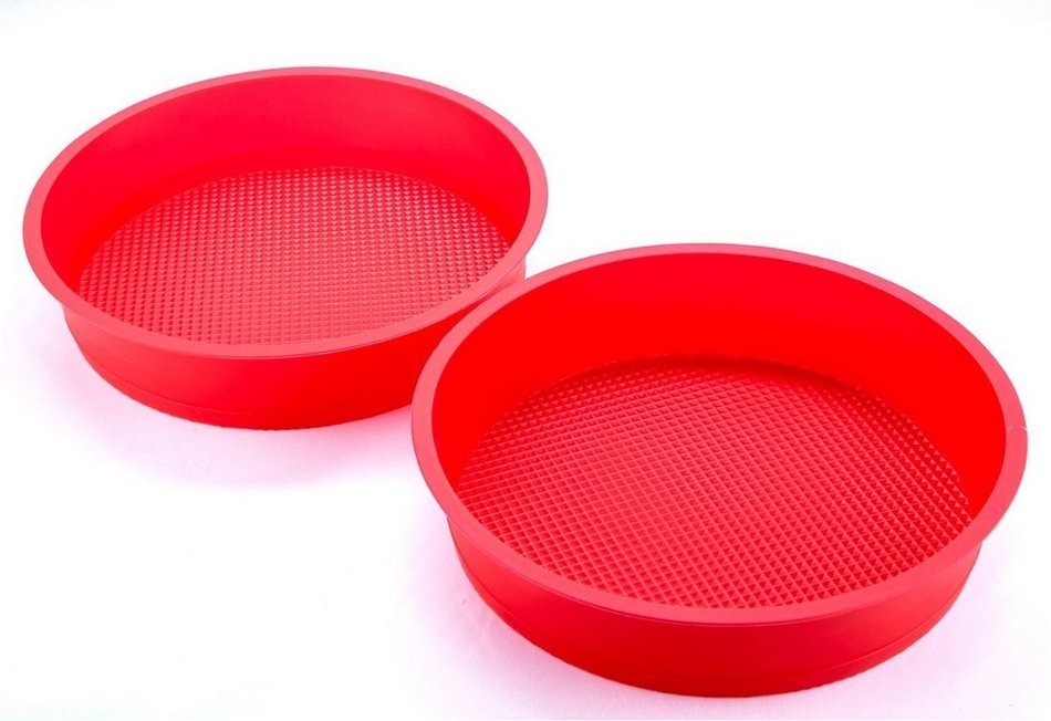 Bidlsbs 9'' DIY Silicone Cake Pan Mold Circle Round Bakeware 2 Pcs N2