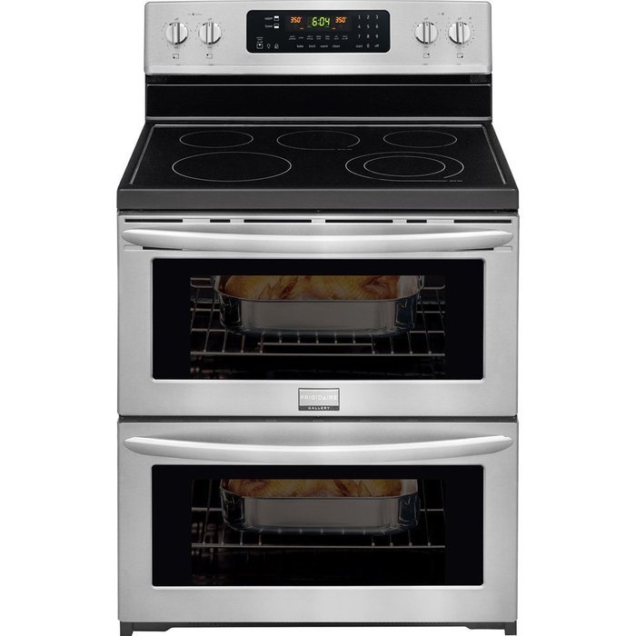 Frigidaire FGEF302TPF 30" Gallery Freestanding Electric Double Oven Range with SpaceWise Expandable Elements in...