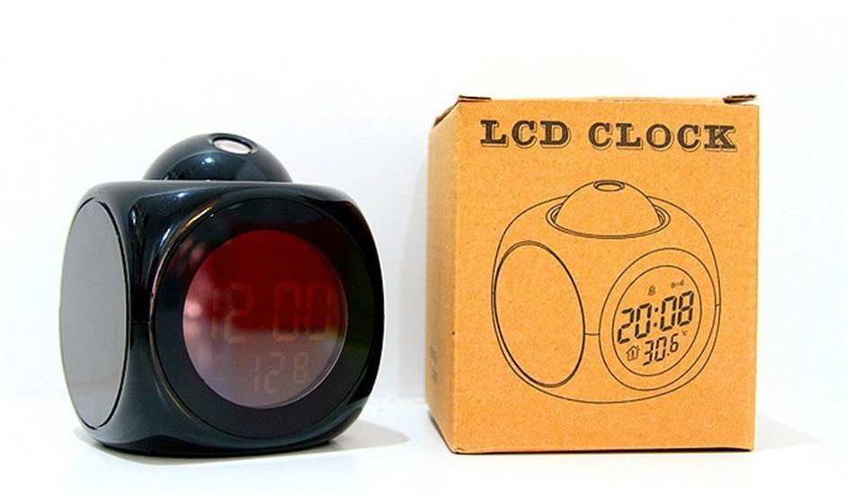 Surborder Shop LED Projection Digital Alarm Clock Black N2