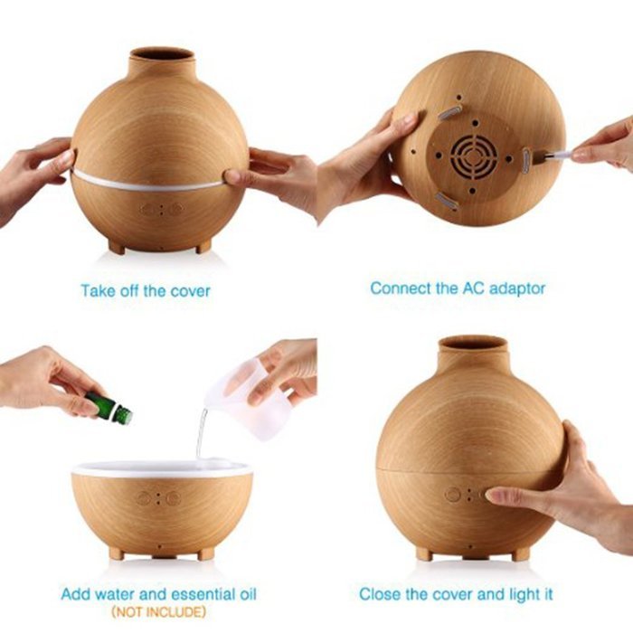 IREALIST Floureon Essential Oil Aroma Diffuser Ultrasonic Humidifier Air Mist Aromatherapy Purifier Wood grain... N7