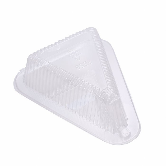 50x Premium Transparent Plastic Fruit Pie Cake Tart Holder Box for Slices or Wedges ~4in Length N4