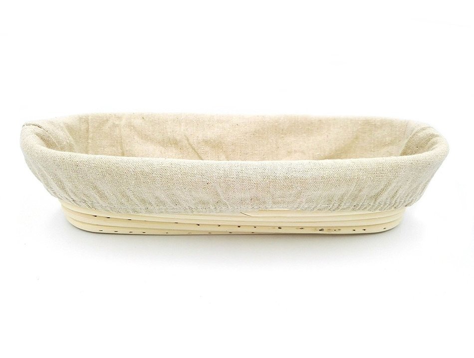 Boseen Oval Shaped Banneton Bread Dough Proofing Rising Rattan Basket & Liner Combo( 12 inches) N3
