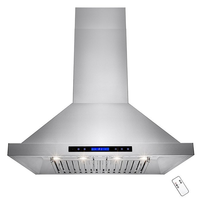 AKDY 30"/36"/42"/48" Wall Mount Type Stainless Steel Touch Control Halogen Light Lamp Kitchen Cooking Fan Vent... N9