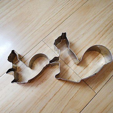 Sher Cartoon Squirrel Mom and Son Shape Cookie Cutters, Fuirt Cut Moulds, Stainless Steel