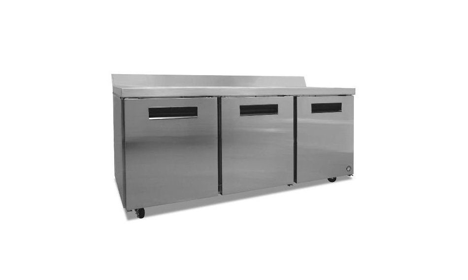 Hoshizaki CRMR72-W Commercial Series Worktop Refrigerator with 21.25 cu. ft. Capacity Backsplash Anodized Aluminum...