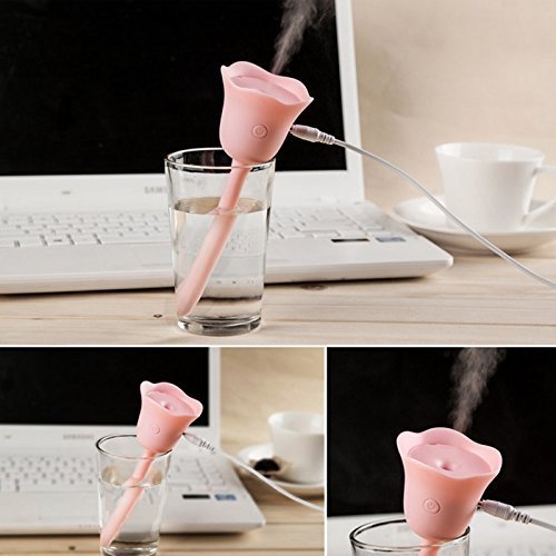 Your supermart Mini USB Tulip Flower Humidifier Floats On The Water For Home Pink N2