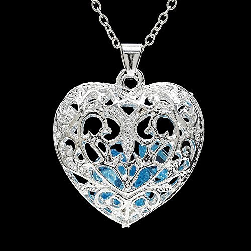 Lovers Gift Womens Fashion Silver Heart Hollow Out Branch Delicate Pendant