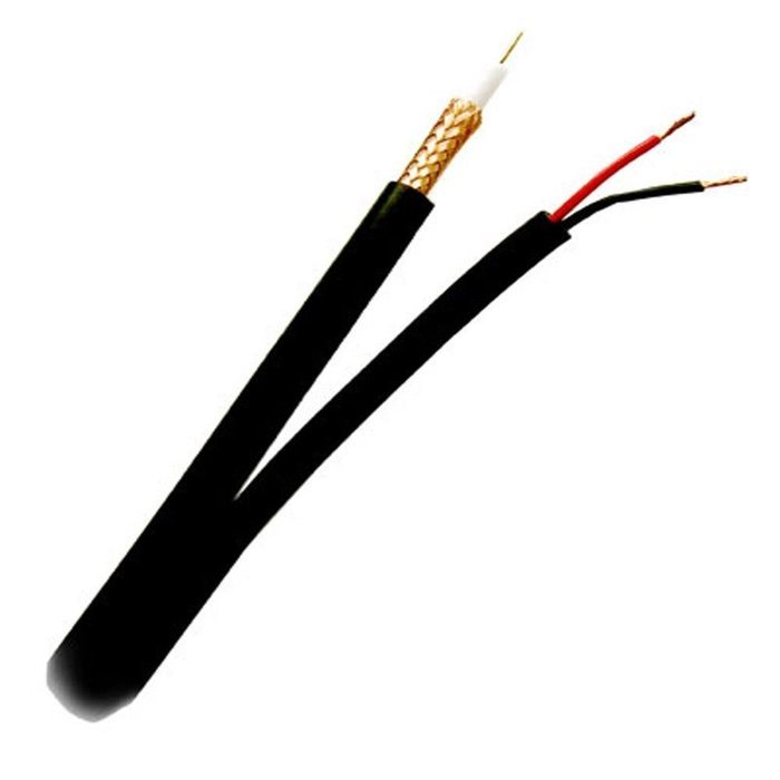 Five Star Cable UL Litsted RG59 Siamese 500 ft. Coaxial CCTV Cable - Combo 20 AWG Solid Copper RG59 + 18/2 18AWG... N2