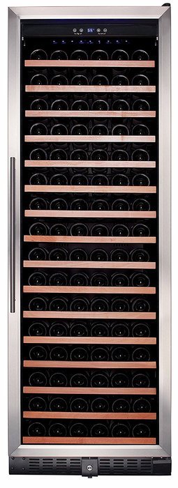 Smith & Hanks 166 Bottle Single Zone Wine Refrigerator, Stainless Steel Door, Built-In or Free Standing