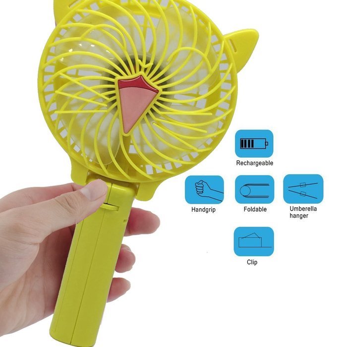 Portable USB Mini Fans with Umbrella Hanging and Metal Clip (Black) N2