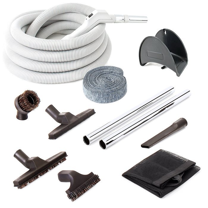 Central Vacuum Deluxe Hardwood, Bare floor and Carpet Kit with 30ft Hose and Accessories N4
