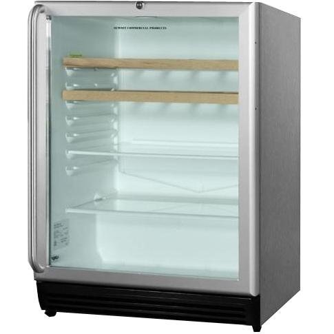 Summit SCR600BLCSSRC 24" Commercially Approved Beverage Center with 5.5 cu. ft. Capacity Door Lock Auto Defrost...