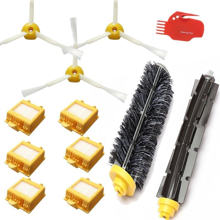 CIMC LLC Bristle Brush & Flexible Beater Brush & Hepa Filters & 3-Armed Side Brush Pack Kit for iRobot Roomba...