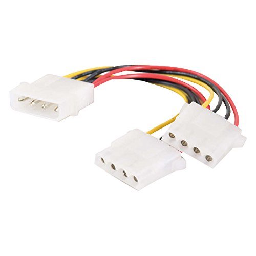 C2G / Cables To Go 03166 One 5.25 Inch to Two 5.25 Inch Internal Power Y-Cable, Multi-Color (6 Inch)